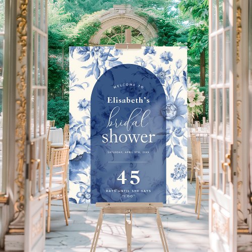 Something Blue Floral Toile Bridal Shower Welcome Foam Board