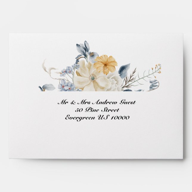 SOMETHING BLUE FLORAL WEDDING Envelope (Front)