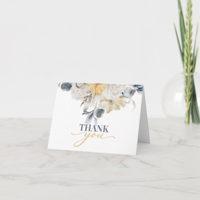 SOMETHING BLUE - FLORAL WEDDING  Script Thank You  (Front)