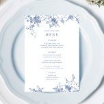 Something Blue Floral Wedding Table Menu Cards<br><div class="desc">Something Blue Floral Wedding Table Menu Cards</div>