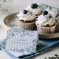 Something Blue Food Label Folded Card Tent