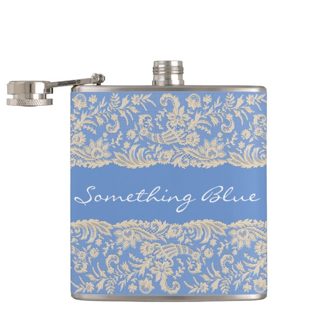 Something Blue for the Bride Personalize Flask (Opened)