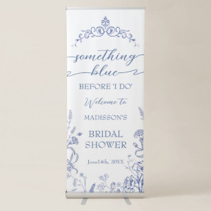Something Blue French Bridal Shower Retractable Banner