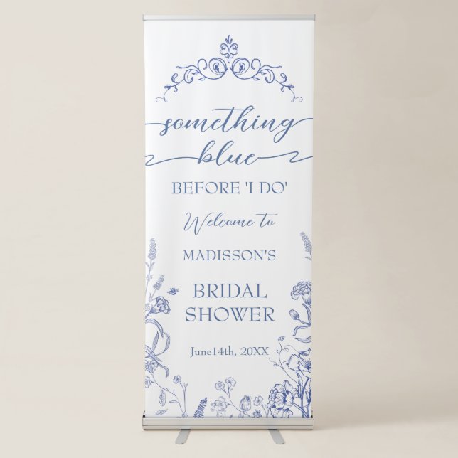 Something Blue French Bridal Shower  Retractable Banner (Front)