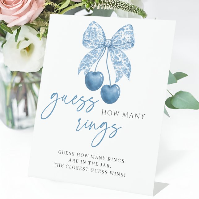 Something Blue Guess How Many Rings Bridal Shower Pedestal Sign (Creator Uploaded)