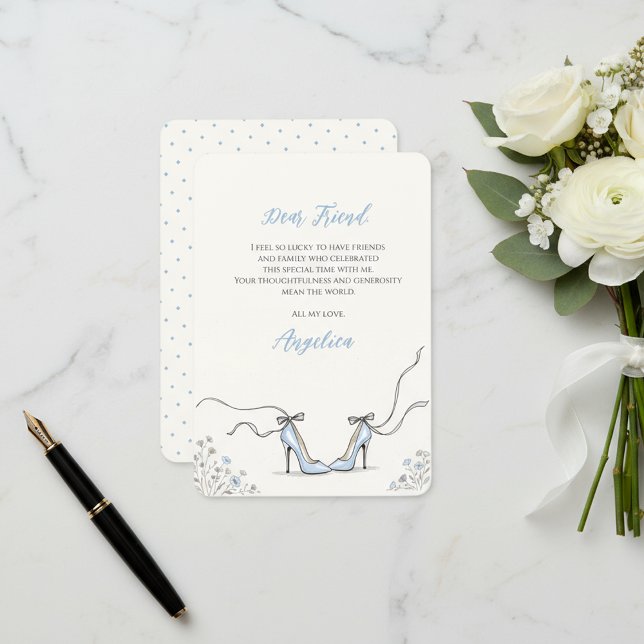 Something Blue Heels Bridal Shower Thank You Card (Something Blue Heels Bridal Shower Thank You Card
)