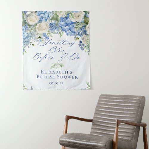 Something Blue Hydrangea Bridal Shower Backdrop