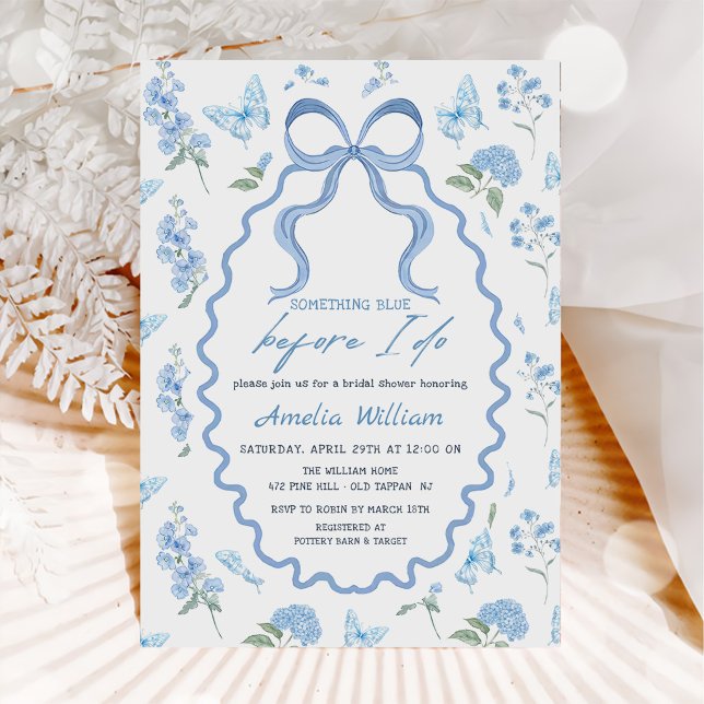 Something Blue Hydrangea Bridal Shower Invitation (Creator Uploaded)