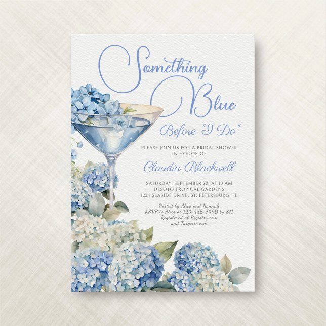 Something Blue Hydrangea Bridal Shower Invitation (Creator Uploaded)