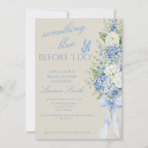 Something Blue Hydrangea Bridal Shower Invitation