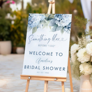 Something Blue Hydrangea Bridal Shower Sign