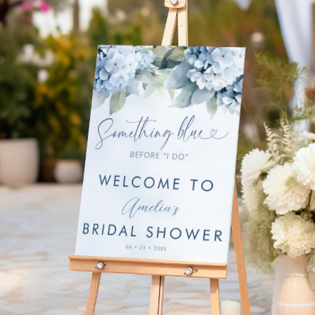 Something Blue Hydrangea Bridal Shower Sign (Creator Uploaded)