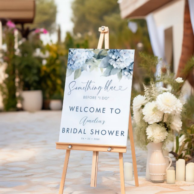 Something Blue Hydrangea Bridal Shower Sign (Creator Uploaded)