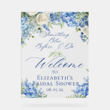 Something Blue Hydrangea Bridal Shower Welcome