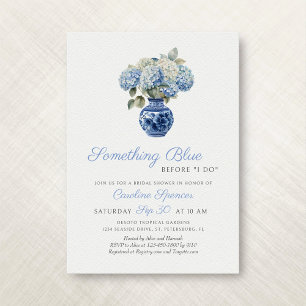 Something Blue Hydrangea Chinoiserie Bridal Shower Invitation