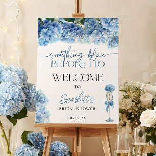 Something Blue Hydrangea Welcome Bridal Shower  Foam Board