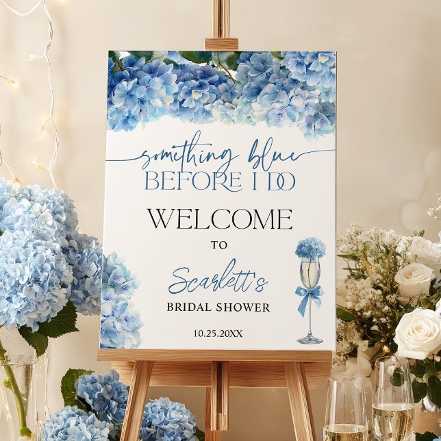 Something Blue Hydrangea Welcome Bridal Shower  Foam Board (Something Blue Hydrangea Welcome Bridal Shower Foam Board)
