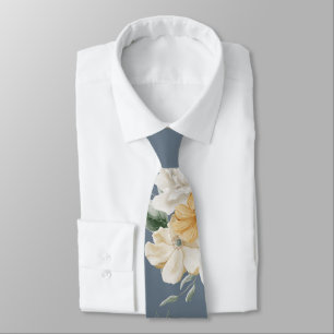 SOMETHING BLUE LARGE FLORAL Wedding Neck Tie