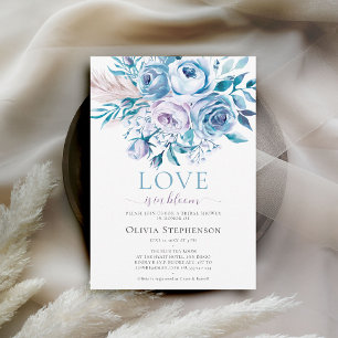 Something Blue Lavender Ombre Roses Bridal Shower Invitation