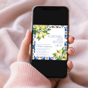 Something Blue Lemon Moroccan QR Bridal Shower Invitation