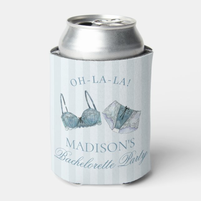 Something Blue Lingerie Bachelorette Party Favor Can Cooler (Can Front)