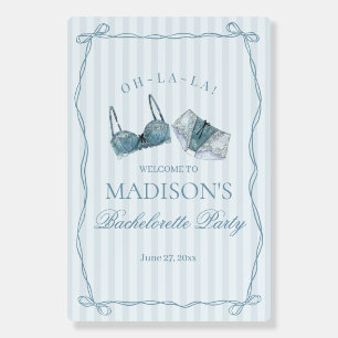 Something Blue Lingerie Bachelorette Party Welcome Foam Board