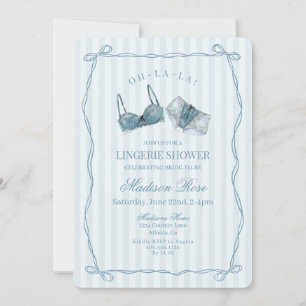 Something Blue Lingerie Lace Lingerie Shower Invitation