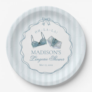 Something Blue Lingerie Shower Bachelorette Bridal Paper Plates