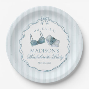 Something Blue Lingerie Shower Bachelorette Bridal Paper Plates
