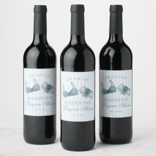 Something Blue Lingerie Shower Bachelorette Party Wine Label