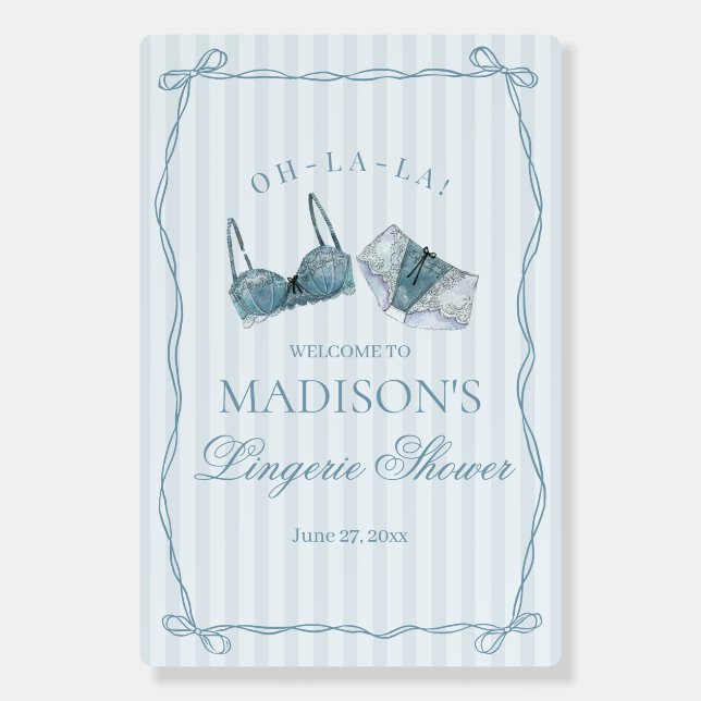 Something Blue Lingerie Shower Bow Welcome Foam Board (Front)