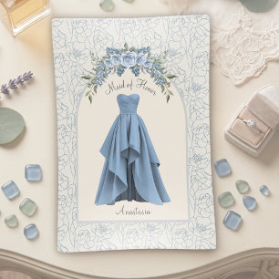 Something Blue Maid of Honor Glass Trinket Tray