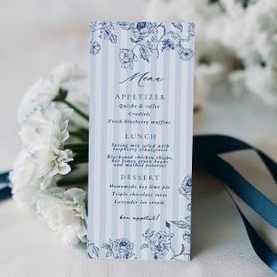 Something Blue Menu Bridal Shower Party Card