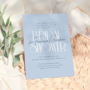 Something Blue Modern Bold Floral Bridal Shower Invitation