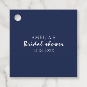 Something blue Navy blue Bridal Shower Favor Tags