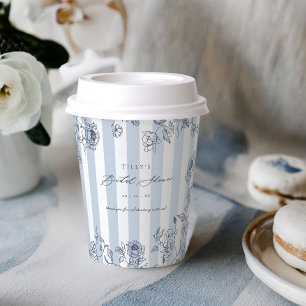 Something Blue Paper Cup Bridal Shower Table Decor
