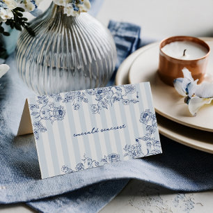 Something Blue Place Card Bridal Shower Name Tent