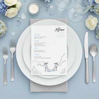 Something Blue Powder Blue Heels Bridal Shower Menu
