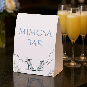 Something Blue Powder Blue Heels Bridal Shower Paper Table Tent