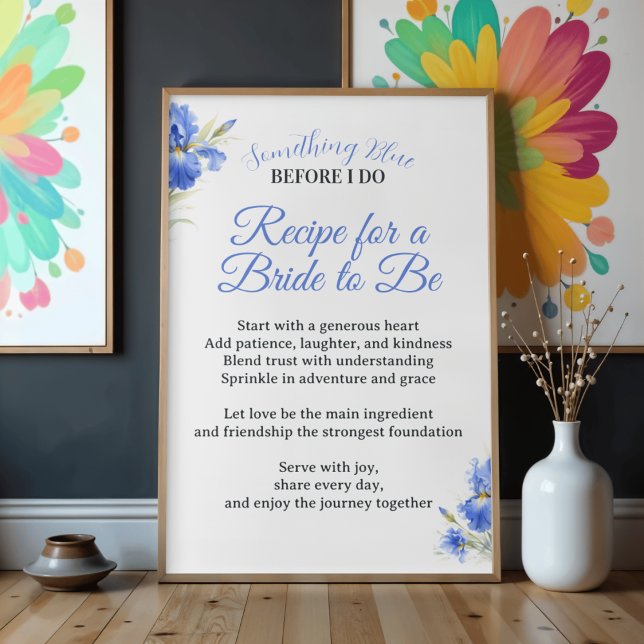 Something Blue Recipe for the Bride Bridal Shower Poster (Something Blue Recipe for the Bride Bridal Shower Poster
)
