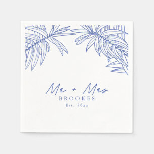 Something Blue Simple Hand Drawn Botanical Napkins