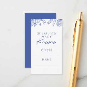 Something Blue Simple Leaves Guess How Many Kiss Enclosure Card