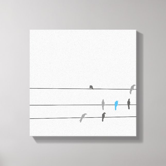 Something Blue | Simplistic Bird Sky Painting Canvas Print (Front)