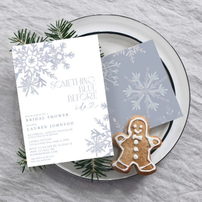 Something Blue Snowflake Winter Bridal Shower Invitation (Creator Uploaded)