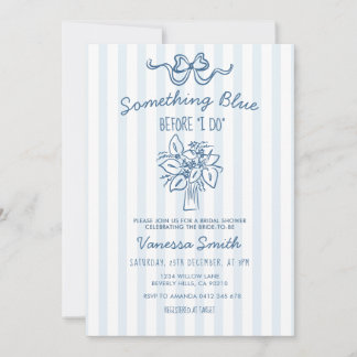 Something Blue Stripe Bridal Shower Invitation