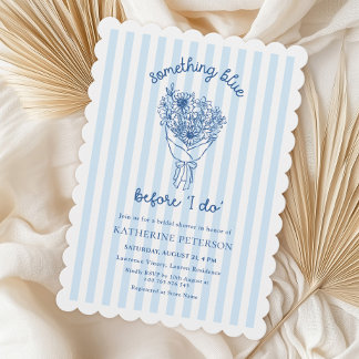 Something Blue Stripes Bridal Shower Invitation