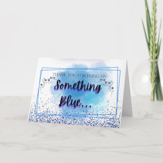 Something Blue Thank You Card (Front)