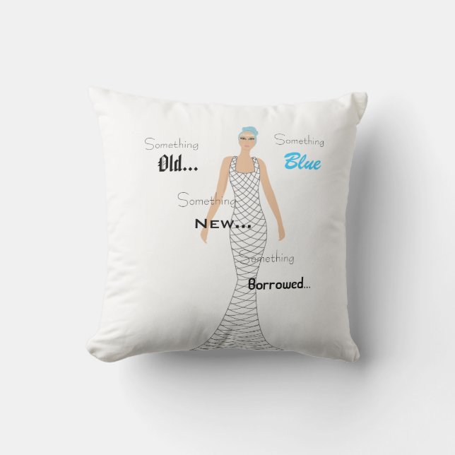 Something Blue Throw Pillow (Front)