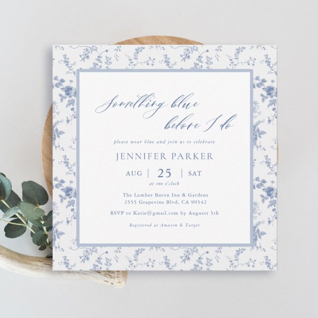  Something Blue Victorian Bridal Shower Invitation (Creator Uploaded)