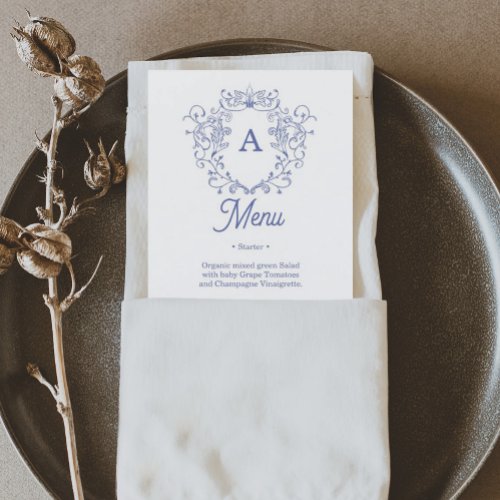 Something Blue Victorian Wedding Menu